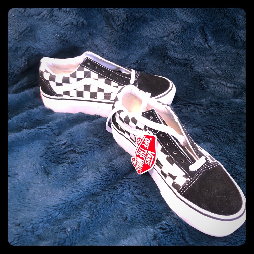 Platform checkered vans